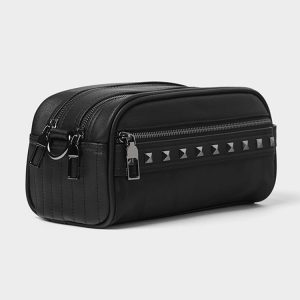 Shaving kit pouch rivet men cosmetic bag