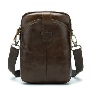 Men Real Leather Casual Messenger Bag