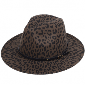 Men Women Leather Band wool felt fedora hat