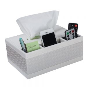 Korean leather desk organizer napkin box