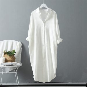 Cotton Women Long Sleeve Dress Shirt
