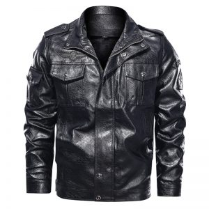 Men's Shiny Biker Leather Jacket.