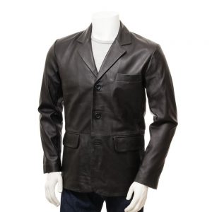 Wine Leather Blazer for men