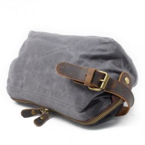 Leather waterproof shaving Dopp kit Case