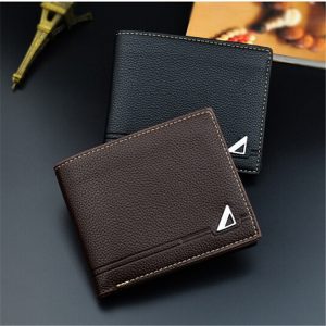 Leather Men's Wallet Short Casual Young Man Wallet